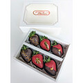 6pcs Black Red & Gold Leaf Chocolate Strawberries Gift Box